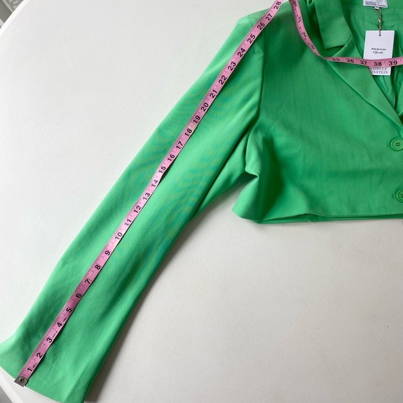 WeWoreWhat Green Cropped Blazer Size Extra Large - Picture 14 of 16